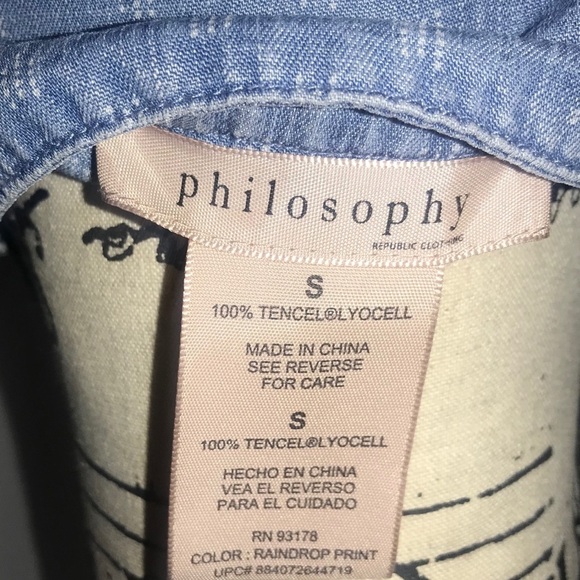 Philosophy Denim Tencel Lace Up Raindrop Shirt Dress - Picture 5 of 7